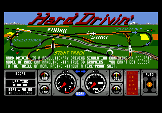 Title screen of Hard Drivin'