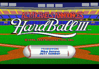 Title screen of HardBall III