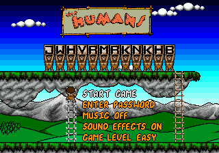 Title screen of The Humans