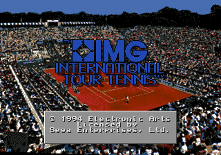 Title screen of IMG International Tour Tennis