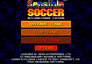 Title screen of International Sensible Soccer