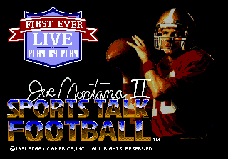 Title screen of Joe Montana II Sports Talk Football