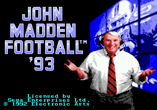 Title screen of John Madden Football '93