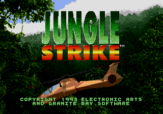 Title screen of Jungle Strike