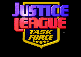 Title screen of Justice League Task Force