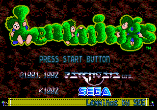 Title screen of Lemmings