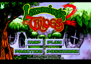 Title screen of Lemmings 2 - The Tribes