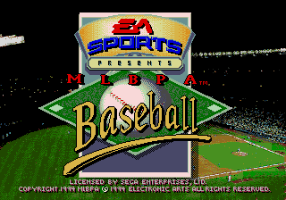 Title screen of MLBPA Baseball
