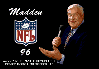 Title screen of Madden NFL 96