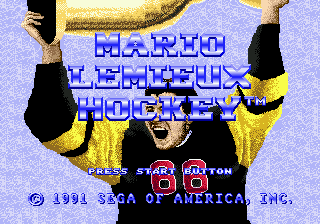 Title screen of Mario Lemieux Hockey