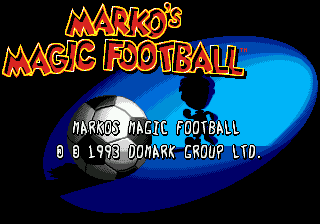 Title screen of Marko's Magic Football