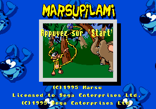 Title screen of Marsupilami
