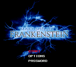Title screen of Mary Shelley's Frankenstein