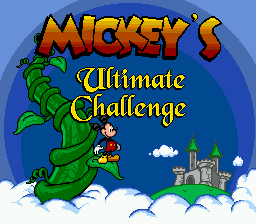 Title screen of Mickey's Ultimate Challenge