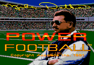Title screen of Mike Ditka Power Football