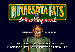 Title screen of Minnesota Fats - Pool Legend