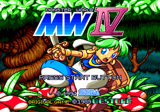 Title screen of Monster World IV