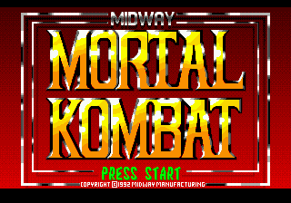 Title screen of Mortal Kombat