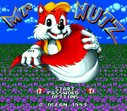 Title screen of Mr. Nutz