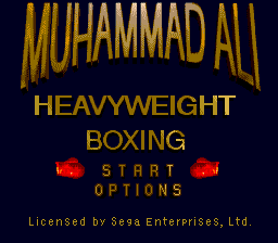Title screen of Muhammad Ali Heavyweight Boxing
