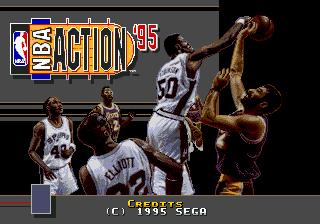Title screen of NBA Action '95 Starring David Robinson