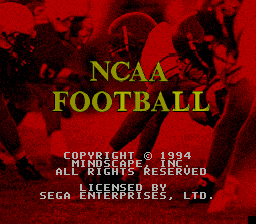 Title screen of NCAA Football