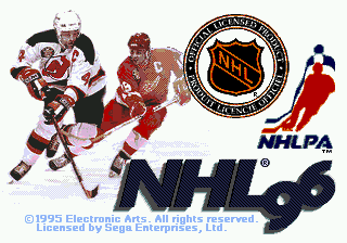 Title screen of NHL 96