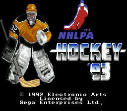 Title screen of NHLPA Hockey 93
