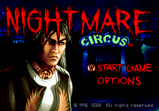 Title screen of Nightmare Circus