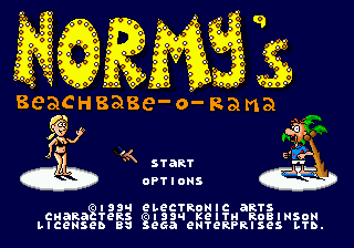 Title screen of Normy's Beach Babe-O-Rama
