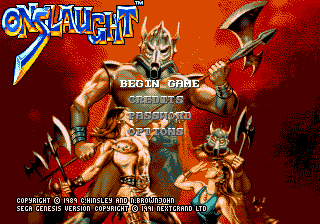 Title screen of Onslaught