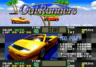 Title screen of OutRunners