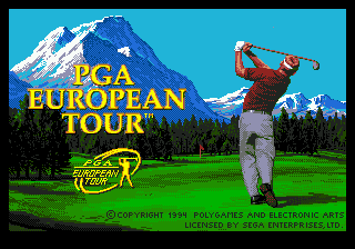 Title screen of PGA European Tour