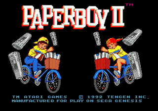 Title screen of Paperboy 2