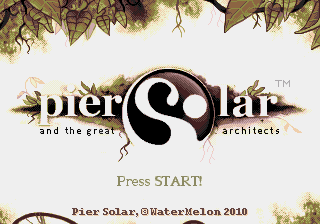 Title screen of Pier Solar and the Great Architects