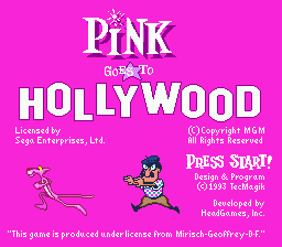 Title screen of Pink Goes to Hollywood