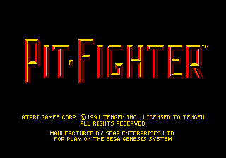 Title screen of Pit-Fighter