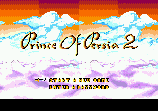 Title screen of Prince of Persia 2
