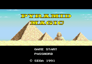 Title screen of Pyramid Magic