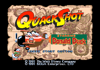 Title screen of QuackShot Starring Donald Duck