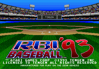 Title screen of R.B.I. Baseball '93