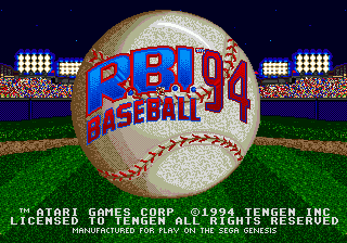 Title screen of R.B.I. Baseball '94