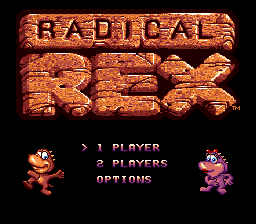 Title screen of Radical Rex