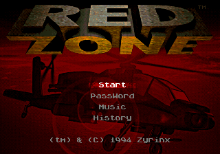 Title screen of Red Zone