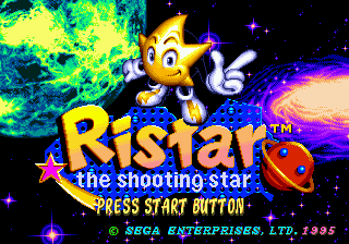 Title screen of Ristar