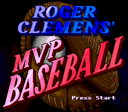 Title screen of Roger Clemens' MVP Baseball