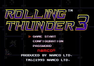 Title screen of Rolling Thunder 3