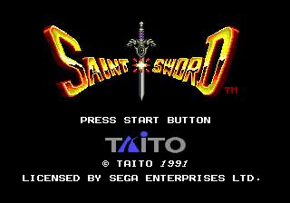 Title screen of Saint Sword