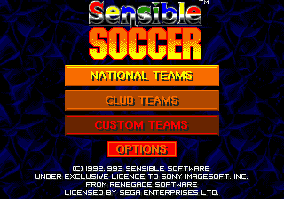 Title screen of Sensible Soccer