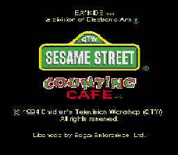 Title screen of Sesame Street Counting Cafe